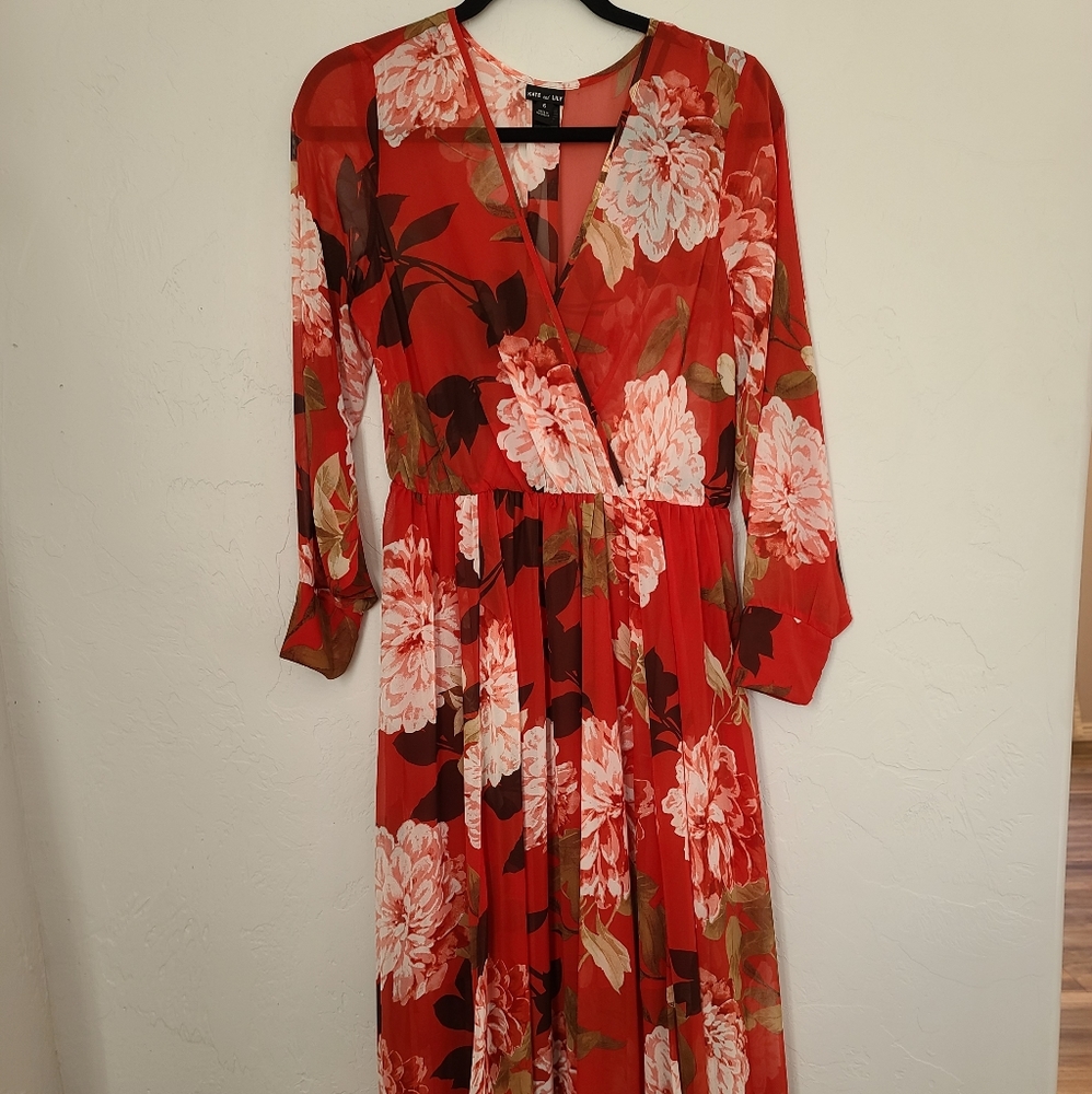 Flower print maxi dress